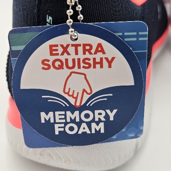 Skechers Navy and Coral Women's Shoes - Picture 13 of 14